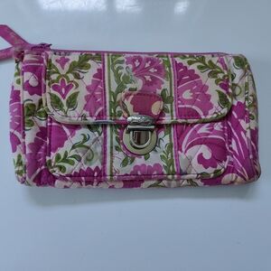Vera Bradley Pink and Green Quilted Wallet